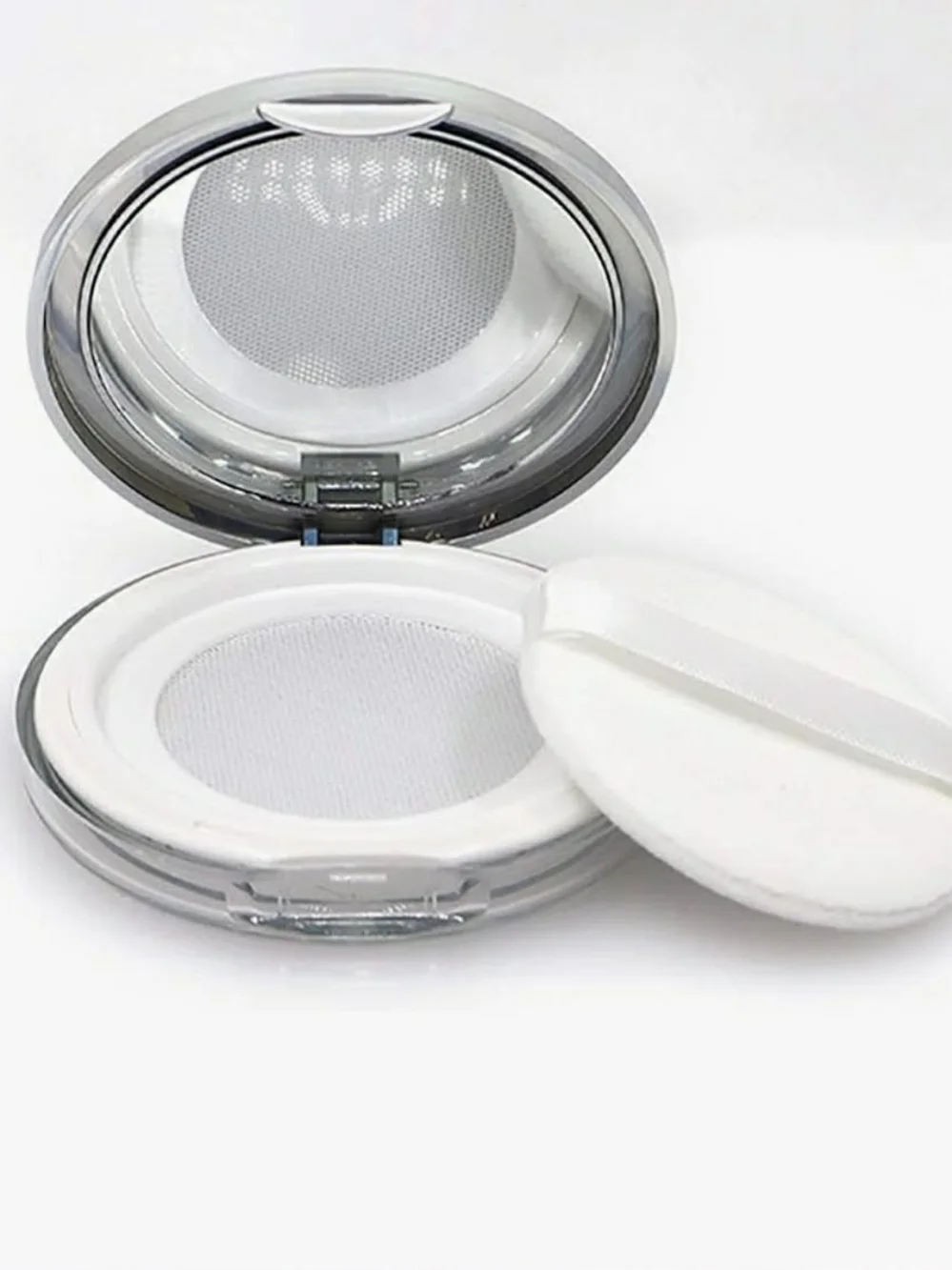 Reuseable Powder Compact Mirror Touch-Up Case with Puff - Iridescent BNIB